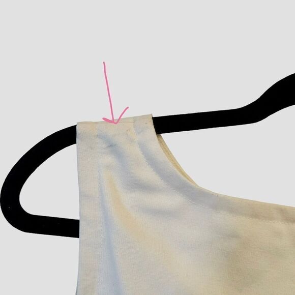 Ann Taylor Sleeveless Color Block White Top Black Knee Length Sheath Dress - Picture 12 of 12